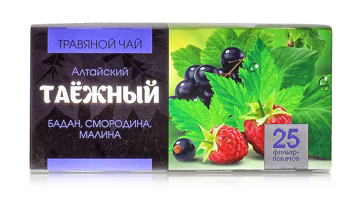 Травяной чай №4 "Таежный" (малина, смородина, бадан) 25 фильтр-пакетов по 1.2гр.