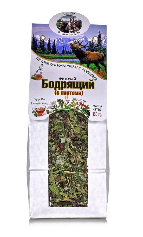 Сбор "Бодрящий с пантами алтайского марала" в бумаж уп 150 гр. Данила Травник