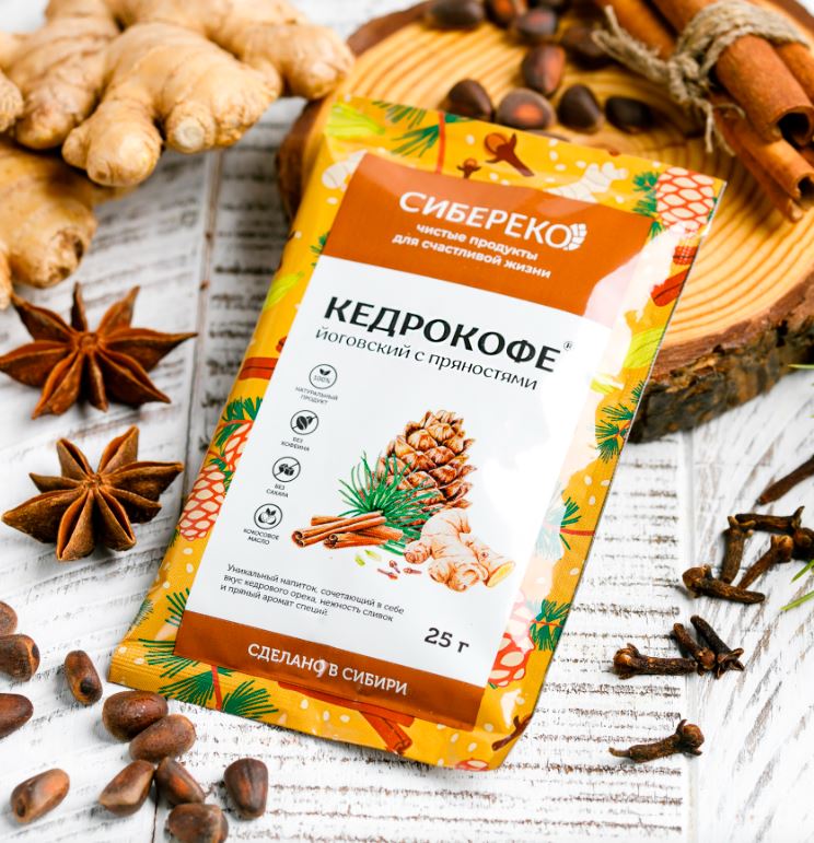 Кедрокофе Йоговский с пряностями 25г (саше) Сибереко