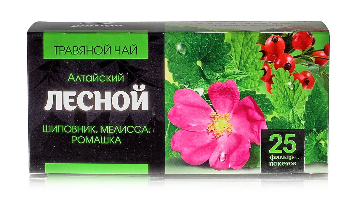 Травяной чай №1 "Лесной" (шиповник, мелисса, ромашка) 25 филтр-пакетов по 1.2гр.