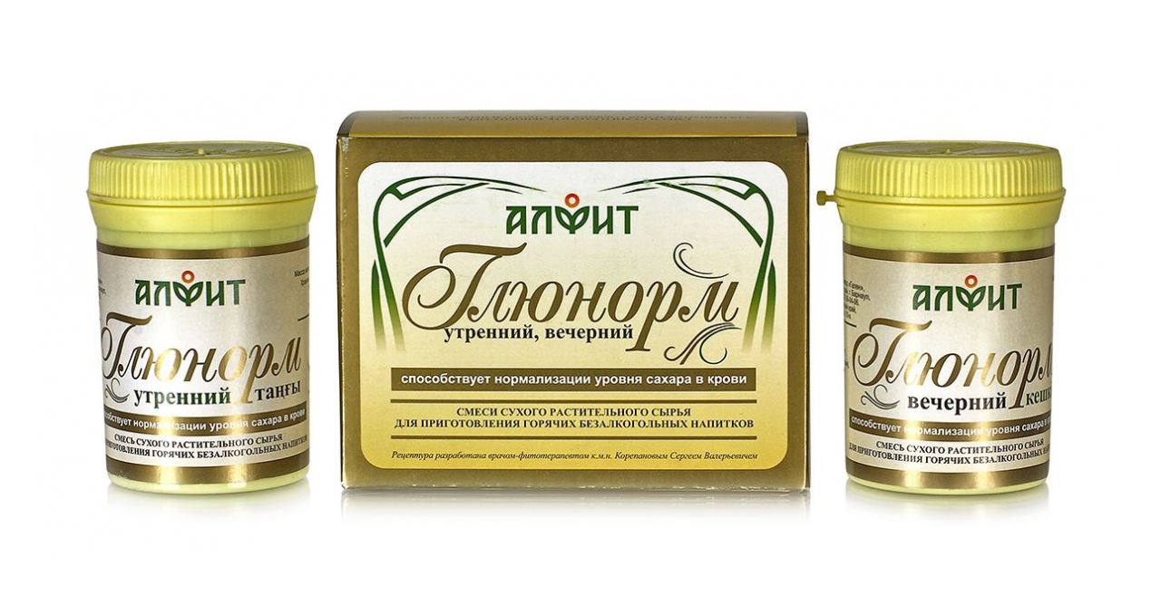 Алфит Глюнорм №60*2гр. (нормализация уровня сахара)  Гален