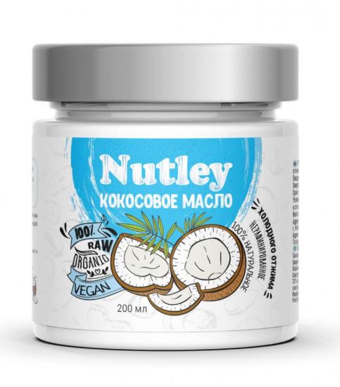 Масло кокосовое холодного отжима 200мл Nutley