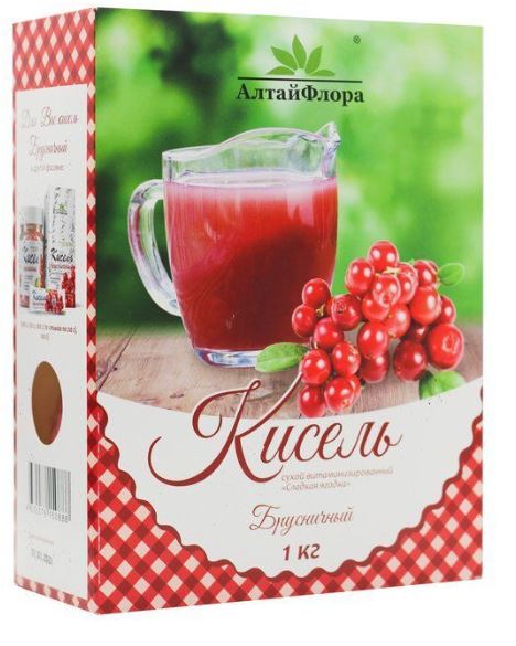 Кисель брусничный 1000 г коробка
