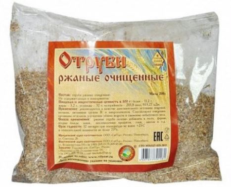 Отруби ржаные очищенные 200г, Злаки Сибири.