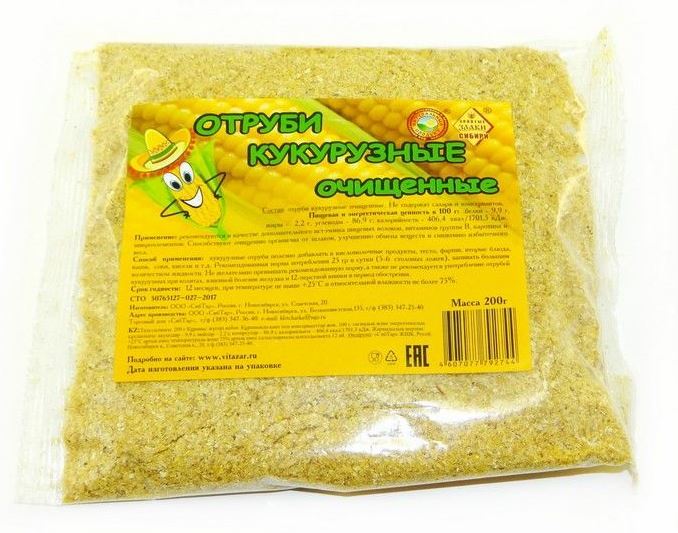 Отруби Кукурузные очищенные 200г Злаки Сибири.