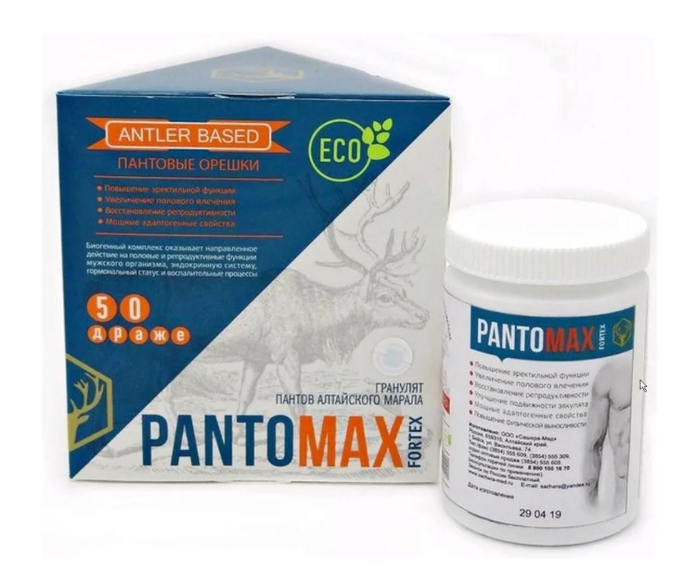 Пантомакс PantoMax (пантовые орешки, драже №50). Сашера-Мед