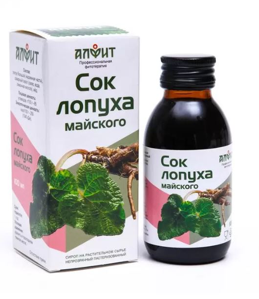 Сок лопуха майского 100мл. Алфит Гален