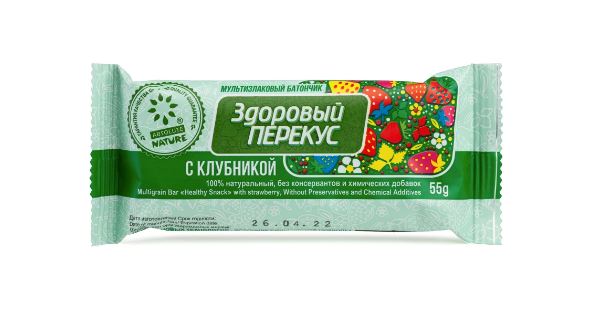 Здоровый Перекус с Клубникой 55г