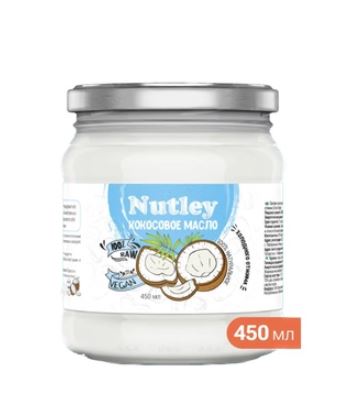 Масло кокосовое холодного отжима 450мл Nutley