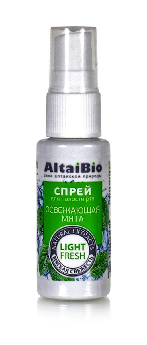 Спрей для полости рта "Освежающая мята" "AltaiBio" 30мл. Две линии