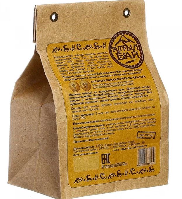 Чайный напиток "Душевный вечер" (успокаивающий) 100 гр. Алтын Бай