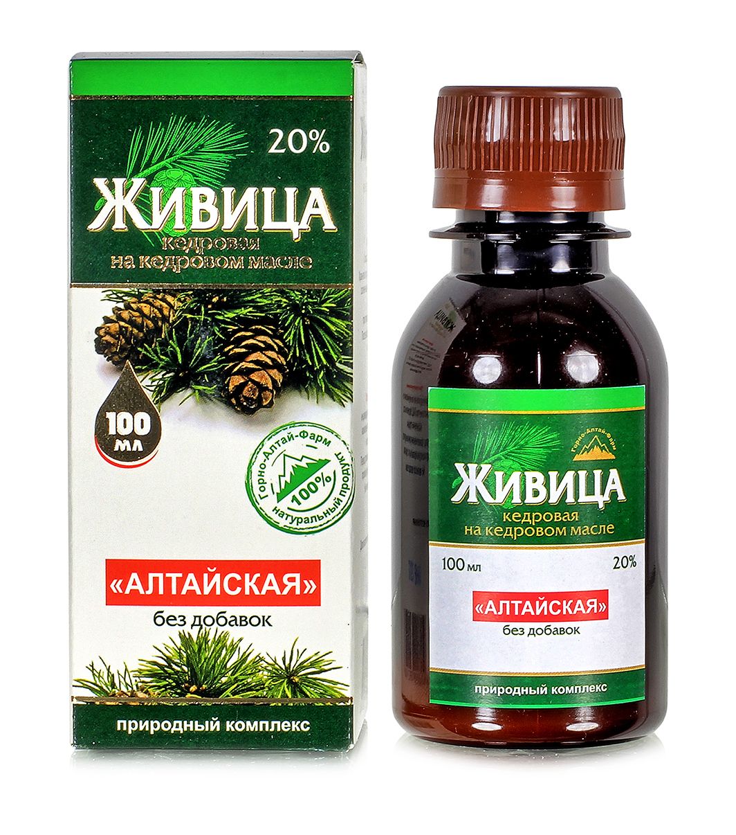 Живица кедровая на кедровом масле 20% 100мл. Горно-Алтай-Фарм.