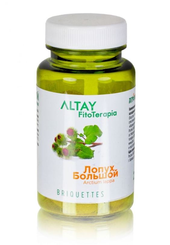 Лопух большой корень в брикетах, 50г/ 25 брикетов по 2г. Алфит Гален